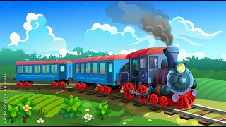 Cocomelon Color Train  Wheels on the Train  Baby Nursery Rhymes [upl. by Hinkle]