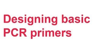 Tutorial 1 Designing basic PCR primers [upl. by Eiliah]