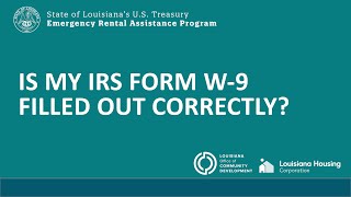 Form W9 Louisianas US Treasury Rental Assistance Program [upl. by Dagmar]