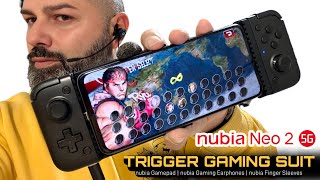 Nubia Neo 2 5G  Trigger Gaming Suite  Gamepad  Gaming Earphones  Finger Sleeves [upl. by Kriste]