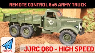 6x6 JJRC Q60 Military Truck  Remote Control HIGH SPEED ARMY Truck Unboxing  RC With Popeye [upl. by Dlareme458]