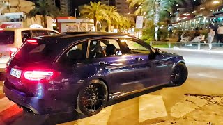 MercedesAMG C63s Estate driving in Budva  Exhaust Sound amp Powerslide [upl. by Aikemahs]