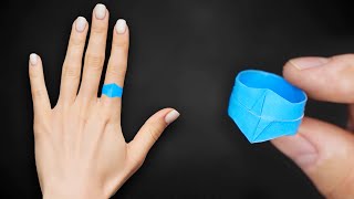 How to make a PAPER RING  Origami  NO CUT  NO GLUE [upl. by Culberson132]