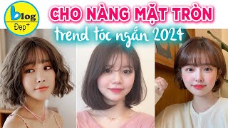 Top 20 mẫu tóc ngắn cho bạn nữ mặt tròn xinh đẹp đón tết 2024 [upl. by Nesnah]