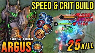 25 Kills Attack Speed amp Critical Build Argus is Deadly  Build Top 1 Global Argus  MLBB [upl. by Lizbeth145]