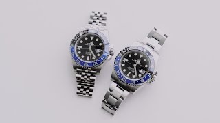 Rolex Batman GMTMaster II Comparison 116710BLNR vs 126710BLNR [upl. by Eralc738]