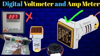 Round LED Dual Display AC Amp Volt meter Indicator 60500V 220V 100A IN Review [upl. by Inttirb]