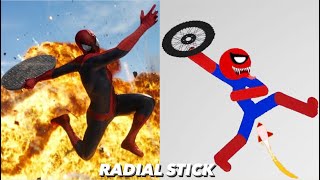 SPIDERMAN vs Stickman  Stickman Dismounting  funny and epic moments [upl. by Dnivra]