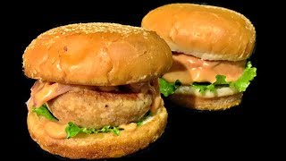 Chicken Burger Patty  Crispy Chicken Burger  Iftar  Ramzan special Recipe by Hams Kitchen [upl. by Haletta]