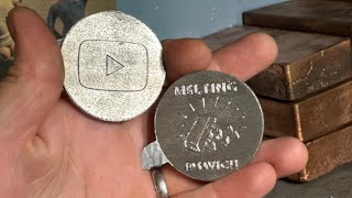 Sand casting a channel coin with aluminium and petrobond [upl. by Tarrant]