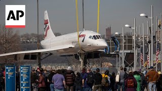 Restored Concorde jet returns to New York’s Intrepid Museum [upl. by Bolger]