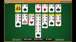 247 SolitaireKlondike 1 Deal Card Solitaire GameFree Online Card Game [upl. by Gnos600]