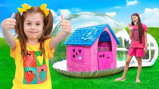 Eva and Kids build inflatable house and more funny stories for kids [upl. by Tryck48]