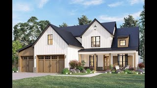 Farmhouse House Plan  Strawberry Gardens Home Plan  HPC 47368 [upl. by Bonis]