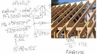 How to calculate the length of roof rafters captioned [upl. by Ilaw]