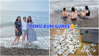 SAHİL VLOG  DENİZE GİRDİK OKEY TAKIMI ALDIK [upl. by Andi380]