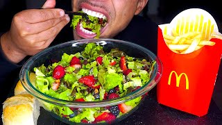 ASMR MCDONALDS FRIES EATING SALAD MUKBANG MOUTH SOUNDS REVIEW DRESSING CRUNCH JERRY SHOW BENEFITS [upl. by Herod584]