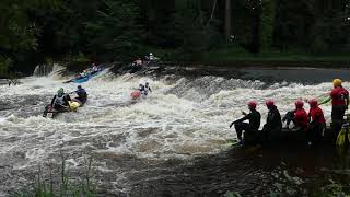 Liffey Descent 2021 Straffan weir C2 amp C3 classes Missed start of them [upl. by Etam]