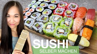 REZEPT Sushi selber machen  Maki  Nigiri  Inside Out  California Roll  Sushi Reis zubereiten [upl. by Ienttirb]