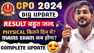 SSC CPO Result 2024  Big Update  Result बहुत जल्द 🎉 SSC CPO Physical date 2024  SSC CPO 2024 [upl. by Erotavlas]