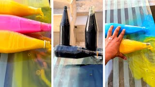 Dropping glass bottle test  breaking glass bottles  satisfying video⚠️ experiment crushing [upl. by Purse]