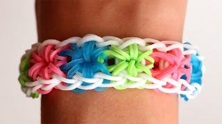 Rainbow Loom English  STARBURST  Loom Bands easy how to DIY [upl. by Edelsten]