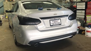 HOW TO DEBADGE YOUR CAR  PLASTIDIP TAILLIGHTS  NISSAN ALTIMA S [upl. by Naillij911]