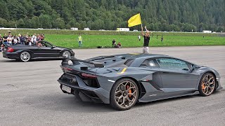 BEST OF HYPERCARS DRAG RACES LAMBORGHINI BUGATTI PAGANI FERRARI KOENIGSEGG [upl. by Aliab]