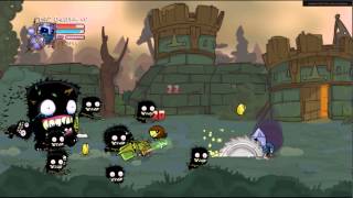 Castle Crashers Solo Insane Marsh 1 potion on Corn Boss  Keyboard D [upl. by Ayhtin115]