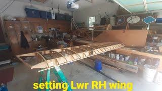 flybaby 1B biplane build SE5A replica RH wing alignment to fuselage [upl. by Aphra215]