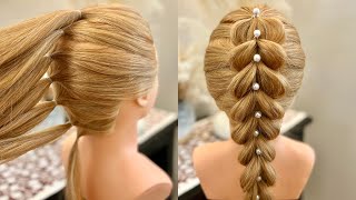 Ponytail Hairstyle for long hair Trendy Hairstyle for teenagers Easy Hairstyle  Unique Hairstyle [upl. by Aseeral]