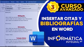 COMO INSERTAR CITAS Y BIBLIOGRAFÍAS EN FORMATO APA Y OTROS FORMATOS  Word Avanzado Edición 2 [upl. by Ayaros643]