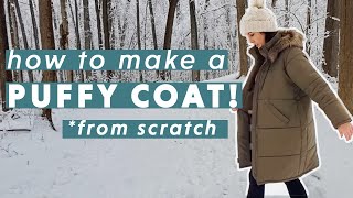 DIY Puffer Coat  How to quilt and sew a Puffer Jacket FROM SCRATCH [upl. by Ecnatsnok247]