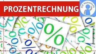 Prozentrechnung einfach erklärt  Formeln Prozentwert Grundwert Prozentsatz berechnen amp Beispiele [upl. by Nannek75]