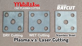 Stainless Steel Sheet Cut on Plasma Cutter WithWithout Water and Fiber Laser Comparison [upl. by Lil]