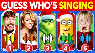 Guess Whos Singing 🎅🎤🎶 CHRISTMAS Song Edition 🎁  Mariah Carey Home Alone Grinch [upl. by Adidnere]