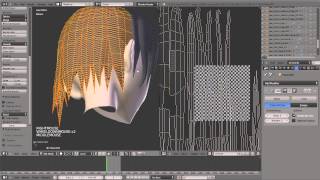 Blender Attempt Anime hair 03  UV unwrap [upl. by Noned]