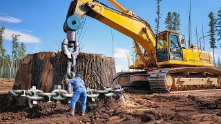 Incredible Biggest Stump Removal Excavator At Another Level  Powerful Stump Grinding Machines [upl. by Arehc]