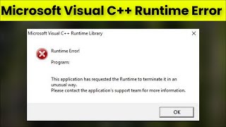 Fix Microsoft Visual C Runtime Library Error In Windows 11  10  2022 [upl. by Wallace]