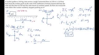 Newtons 2nd Law Kinetic Friction Level 1 Example 1 [upl. by Py]