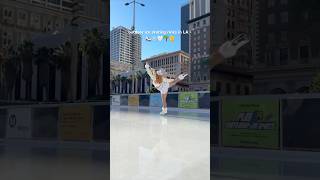 outdoor ice skating rink season in LA ⛸️❄️🤍🌞🌴 iceskating [upl. by Arabele]