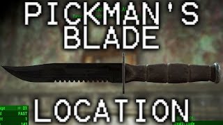 Fallout 4 Pickmans Blade Location in Pickman Gallery  Unique Combat Knife [upl. by Slorac435]