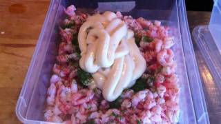 How to make skagen Swedish shrimp salad [upl. by Yrelbmik]