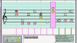 Kirbys Block BallGame Over Mario Paint Composer [upl. by Leahcimed]