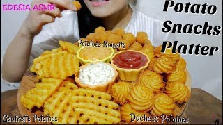 ASMR 咀嚼音🥔Potato Snacks Platter フライドポテトの詰め合わせ 馬鈴薯炸物拼盤 감자튀김 Friture de pomme de terre EATING SOUND [upl. by Rohpotsirhc486]