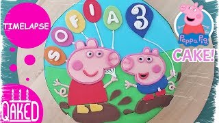 Peppa Pig Cake 2D  How to amp DIY [upl. by Namref]