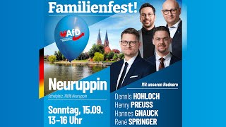 AfD Familienfest in Neuruppin mit R Springer D Hohloch H Gnauck und H Preuss [upl. by Solon]