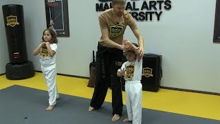 Martial Arts for Kids  First Self Defense Lesson Krav Maga [upl. by Werdnael694]