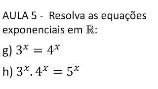 AULA 5  LISTA DE EXERCICIOS SOBRE EQUAÇÃO EXPONENCIAL  EXPOENTES quotXquot [upl. by Chessy]