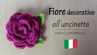 Fiore decorativo alluncinetto [upl. by Aeuhsoj]